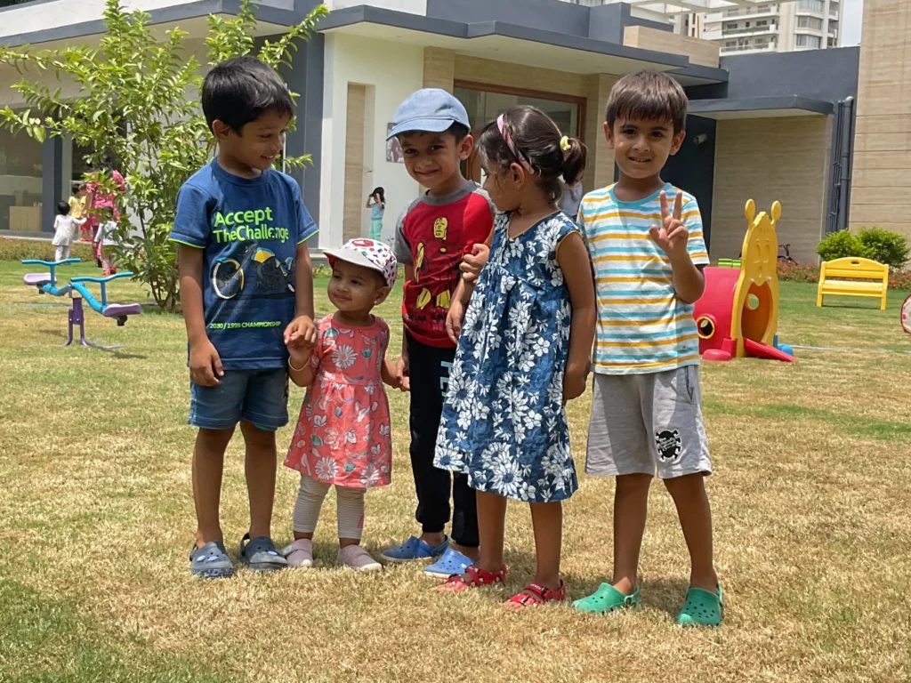 Happy Mixed Age Montessori Preschool Children