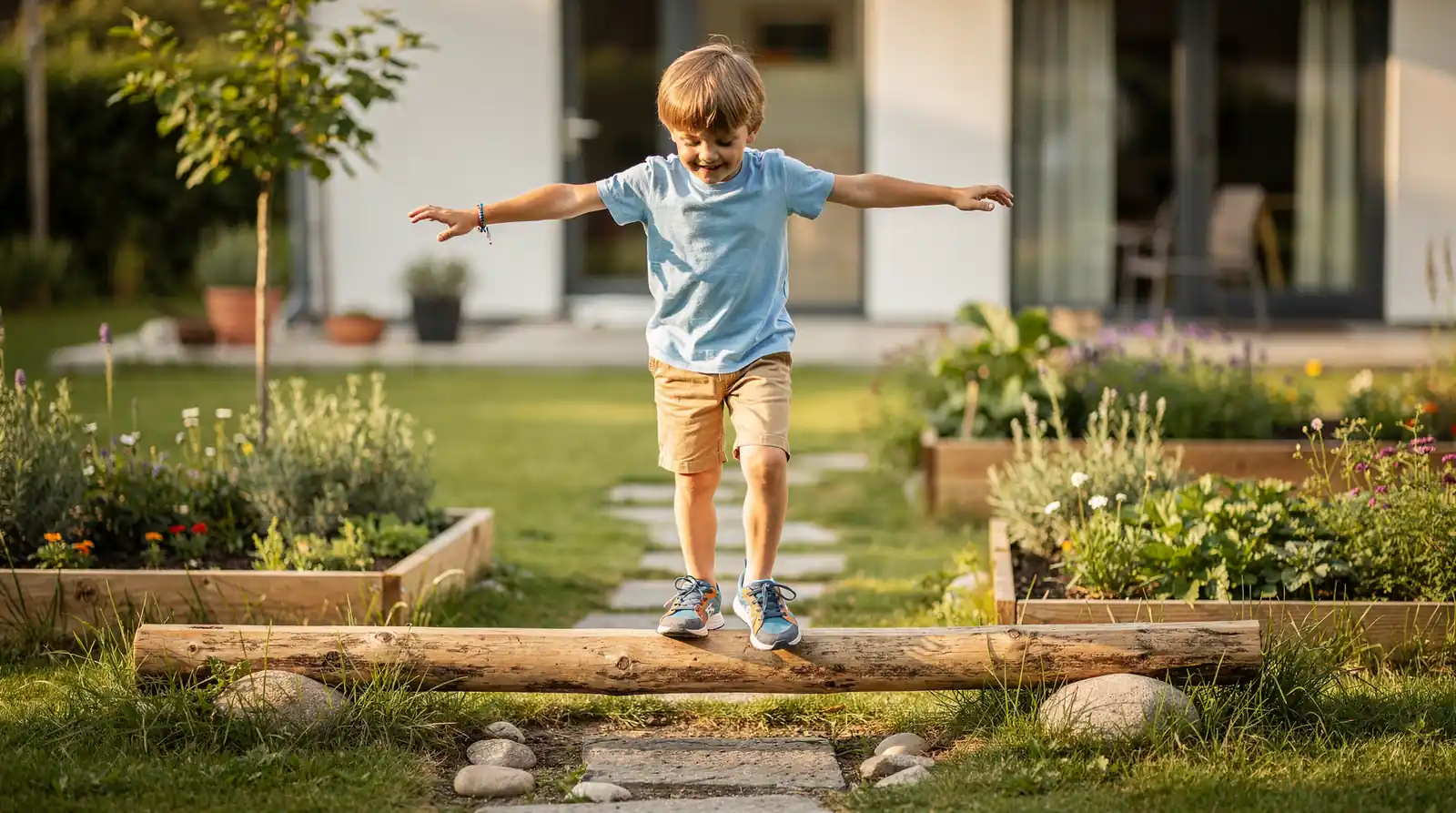 The preschool features a vast private garden where children can play outdoors whenever they wish
