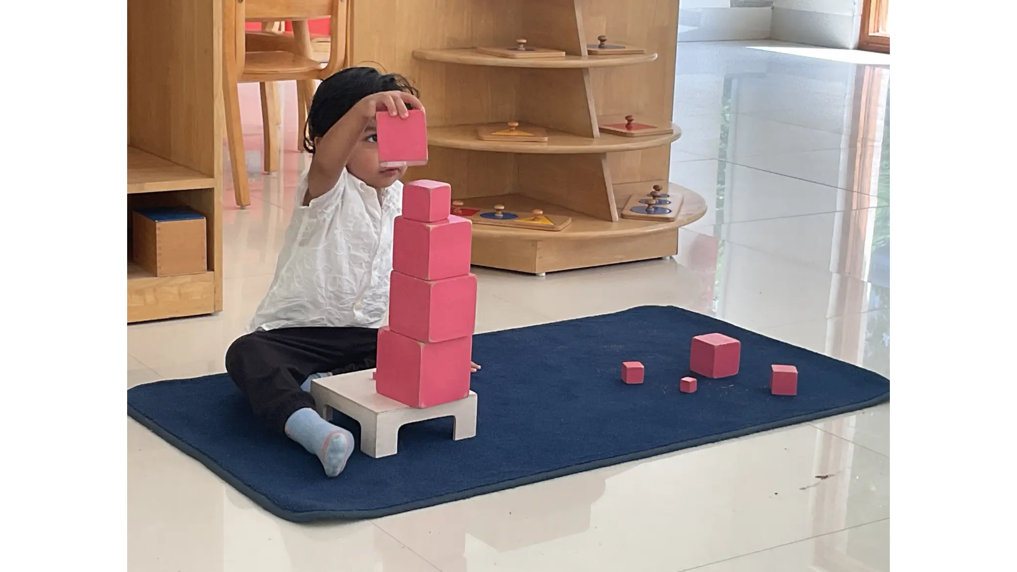 Low shelves, child-height work
